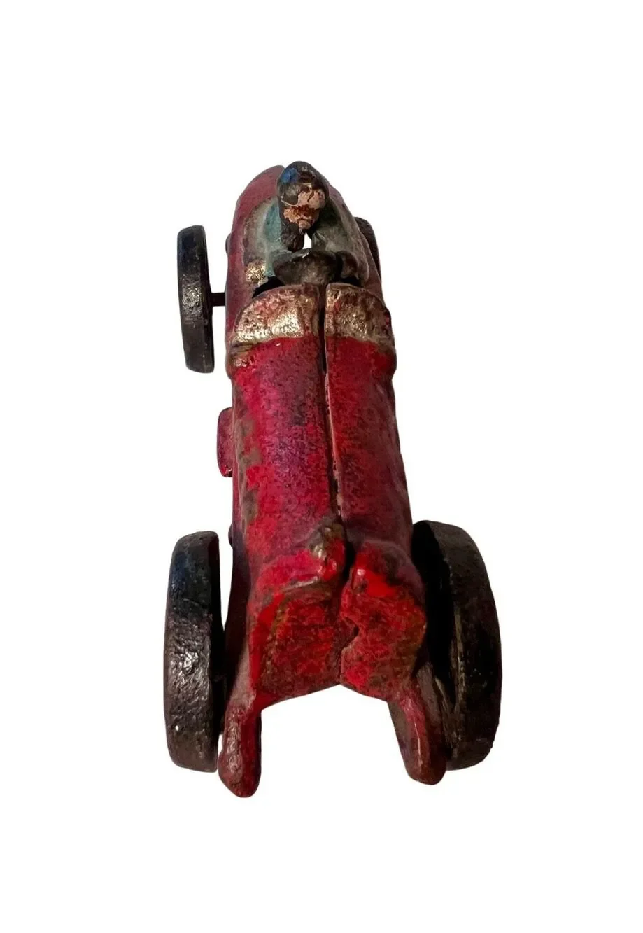 Antique AC Williams Race Car 1920’s Cast Iron Boat Tail Red Racer Race Car EC